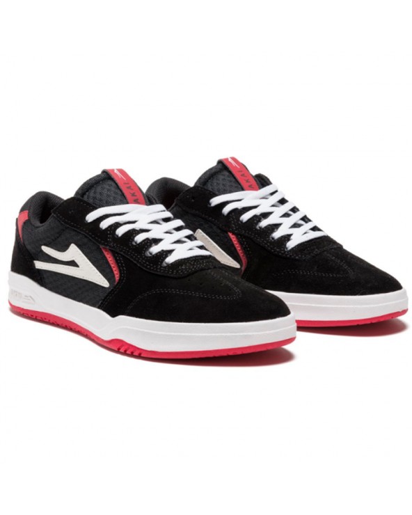 LAKAI ATLANTIC BLACK RED SUEDE